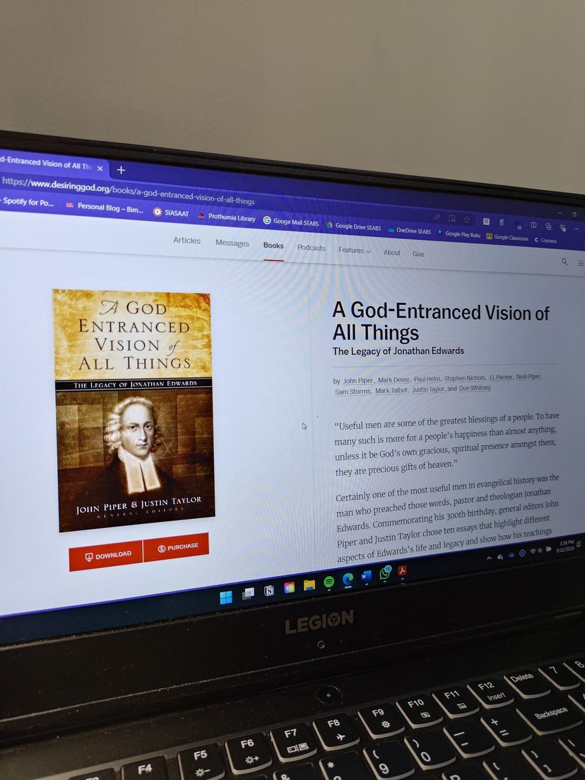 Belajar dari Jonathan Edwards: Pendeta dan Pemikir Hebat Bima Bahas Buku, Devotion jonathan edwards &ndash; Bima Anugerah, Mahasiswa Teologi STT SAAT